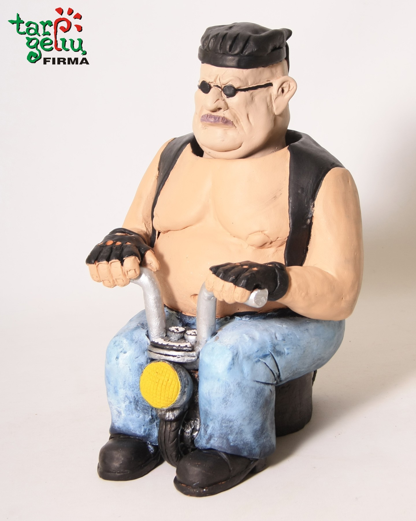 Butelio laikiklis "Baikeris ant motociklo "