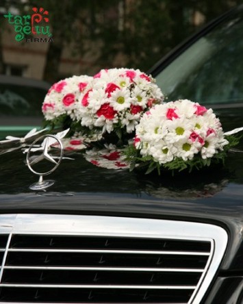 Mašinos puošimas su gvazdikais