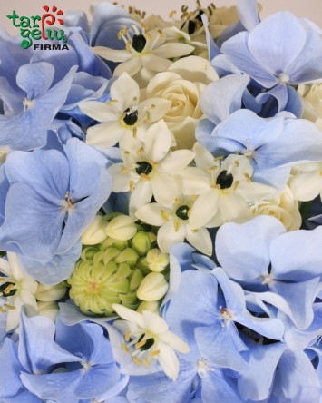 Nuotakos puokštė su hortenzijomis